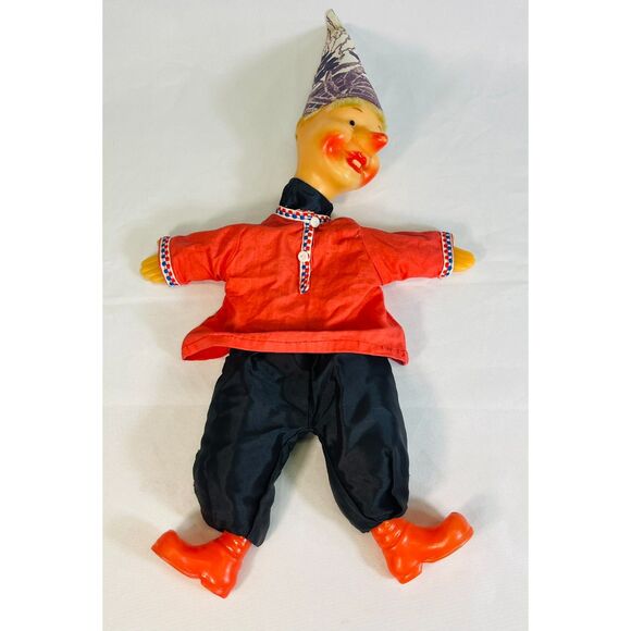 Pair of Vintage Russian Hand Puppet Dolls 1960s Plastic Face - Picture 3 of 12